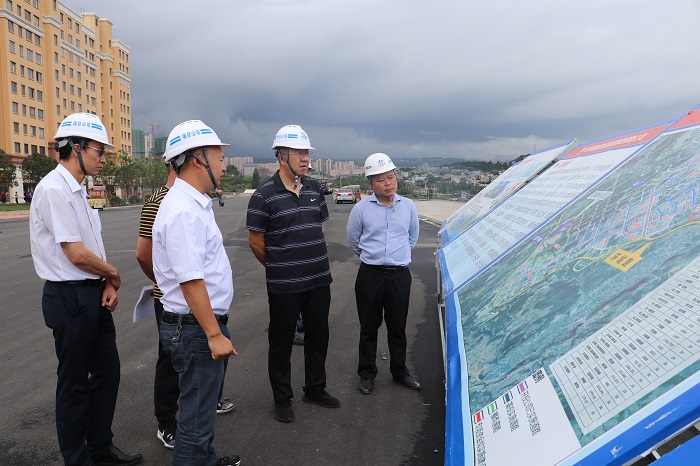 寸延峰调研镇雄南部新区市政项目和镇果公路项目