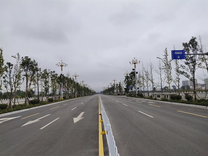 路面世界杯足球平台曲靖市西河路项目绿化工程完工移交