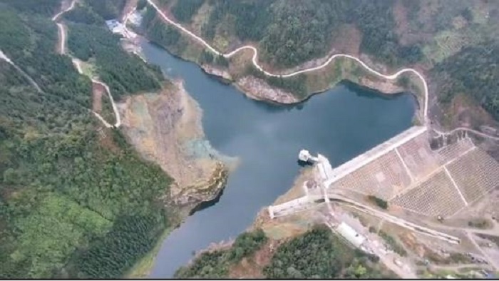 四川乐山马边县青龙水库灌区工程通水