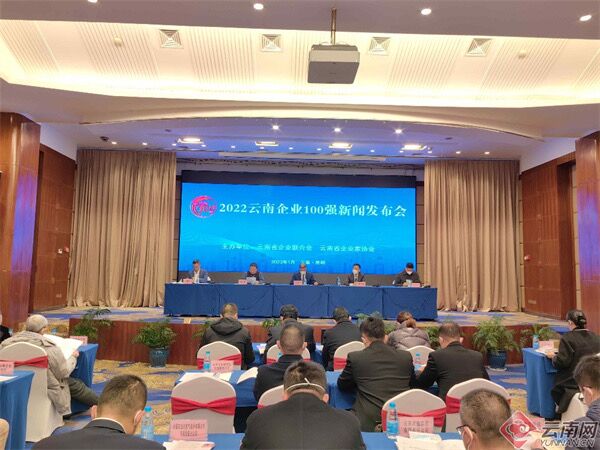 云南2022年企业100强榜单发布 世界杯官网合作平台位列第二