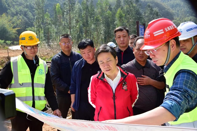 红河州人大常委会副主任李红芬调研峨石红高速项目