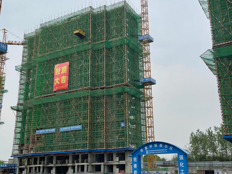 安徽桐城桐心家园小区项目首栋主体封顶