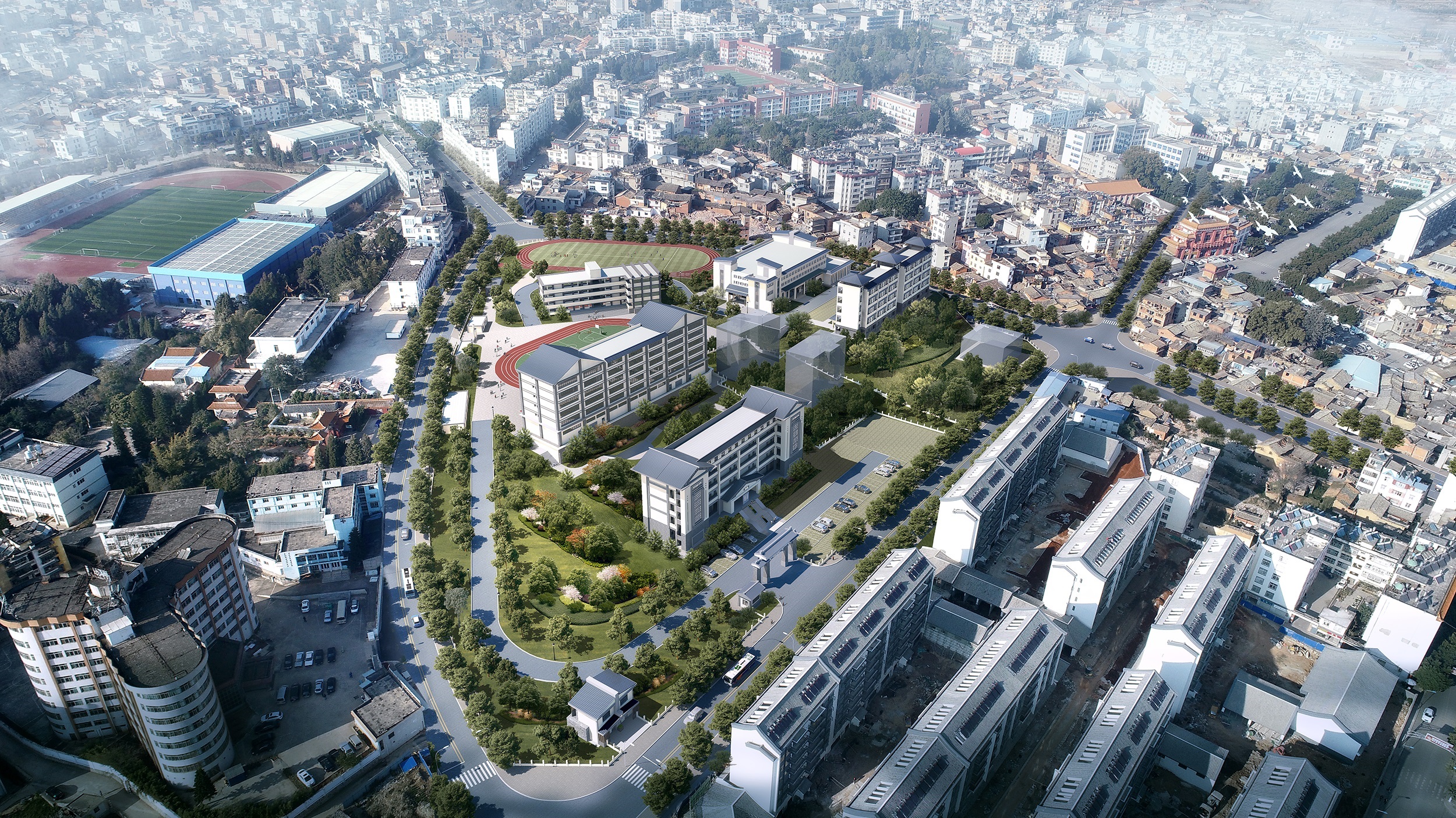 华宁县第三中学改建项目部分基础和主体分部通过验收