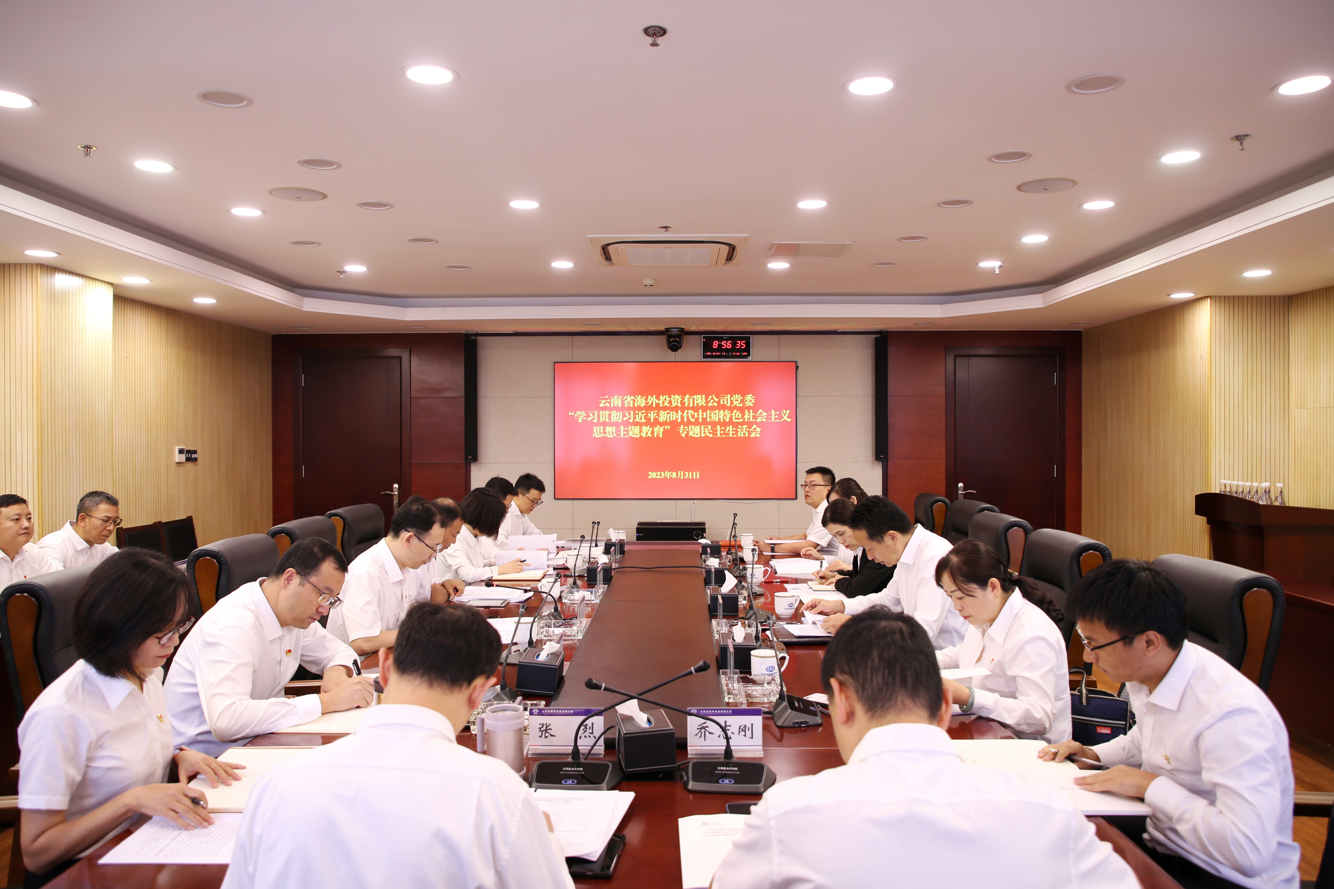 张鹏参加指导海投公司党委领导班子主题教育专题民主生活会