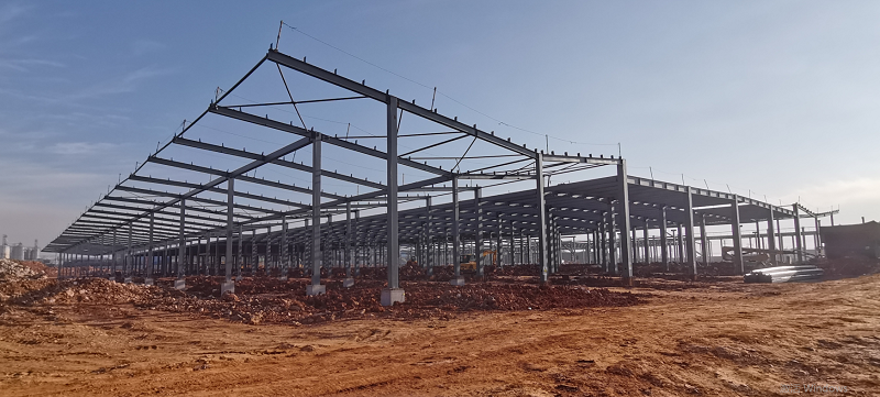 云南江楠国际农产品交易中心项目8#、9#冷链仓储主体安装完成