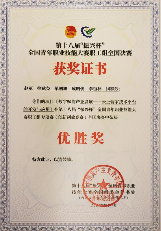 集团青年团队在第十八届“振兴杯”全国青年职业技能大赛中取得佳绩