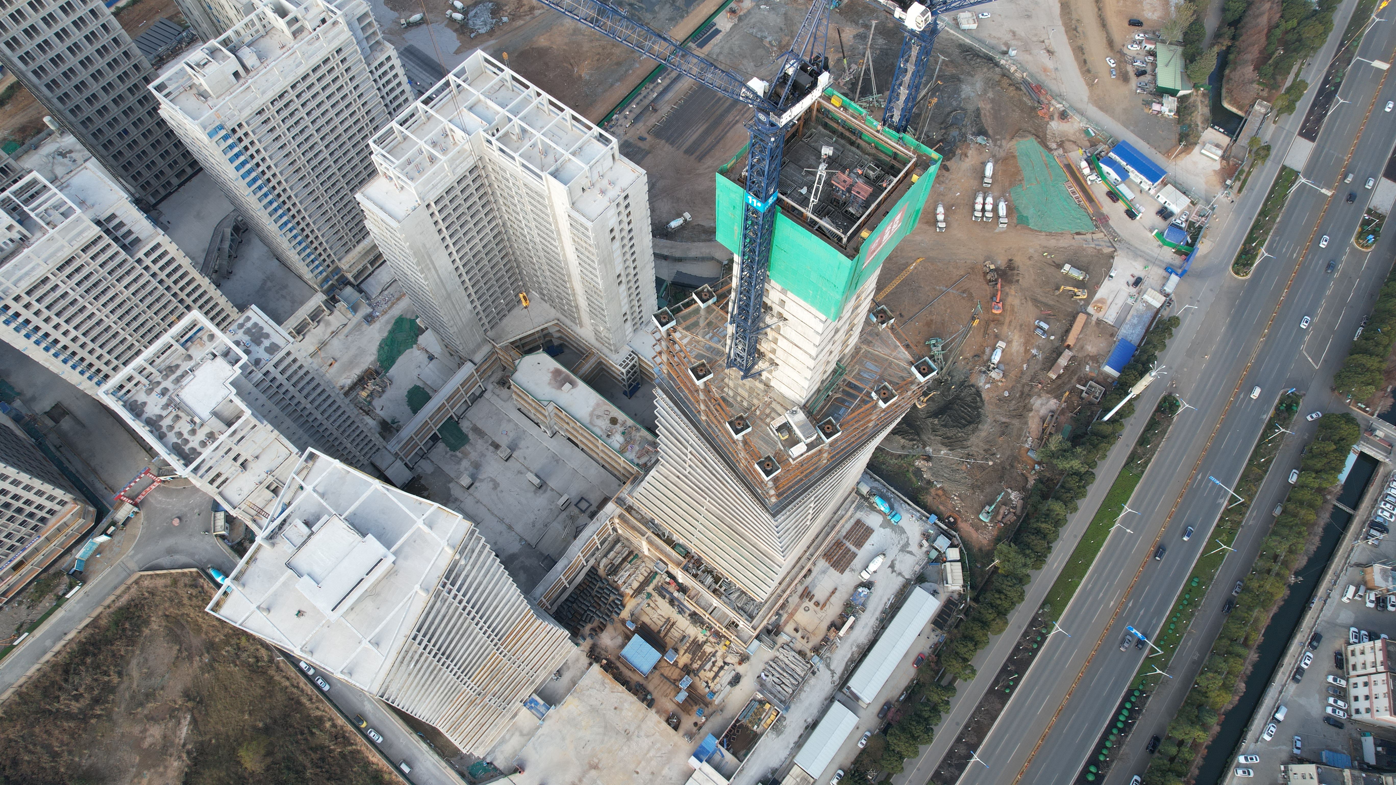 结构施工高度突破150米！ 惠尚城世界杯官网合作平台14栋超高层建筑核心筒封顶