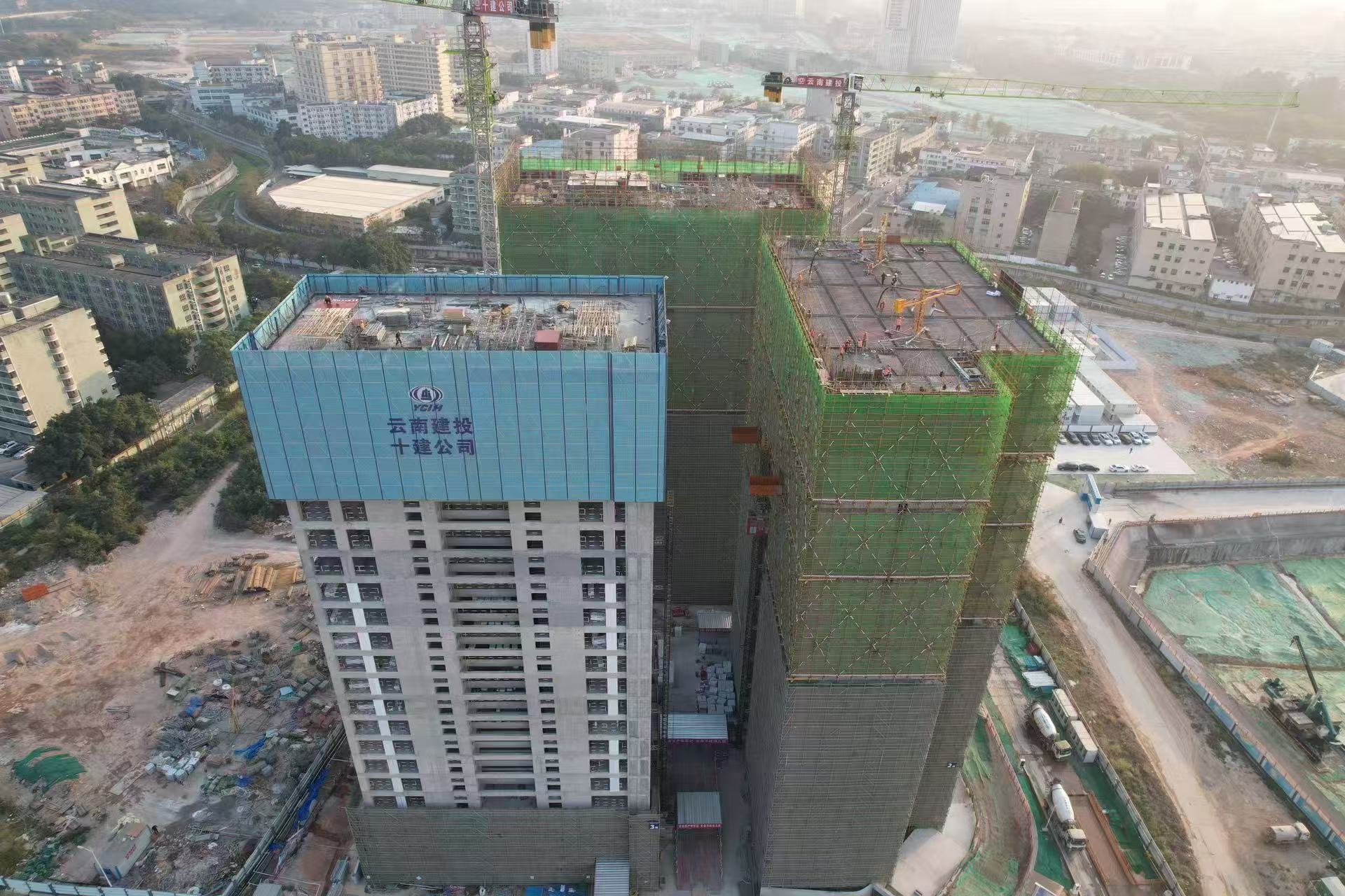 深圳旗盛光伏能源大厦项目3栋主体全面封顶